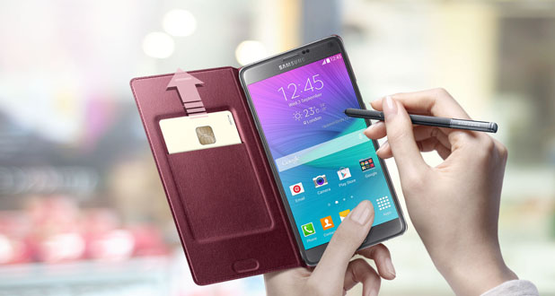 Flip Cover Wallet Officielle Samsung Galaxy Note 4 – Noire Charbon