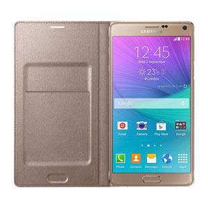 Official Galaxy Note 4 LED Wallet Cover - Bronze Gold