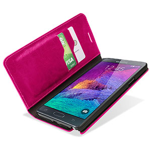 Housse Samsung Galaxy Note 4 Encase Portefeuille Style cuir– Rose