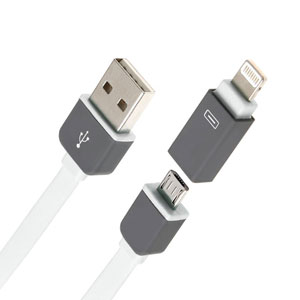 TipX Dual Lightning / Micro USB Sync & Charge Cable White