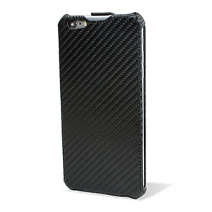 Encase iPhone 6 Plus Carbon Fibre Leather-Style Flip Case - Black