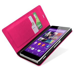 Encase Leather-Style Sony Xperia Z3 Wallet Case - Pink