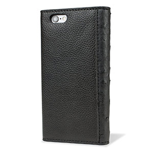 Encase Ostrich and Pony Skin Effect iPhone 6 Wallet Case - Black