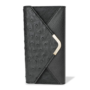 Encase Ostrich and Pony Skin Effect iPhone 6 Wallet Case - Black