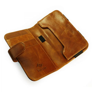 Tuff-Luv Alston Craig Leather iPhone 6 Wallet Pouch Case - Brown