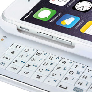 Ultra-Thin Wireless Sliding Keyboard Case for iPhone 6 - White