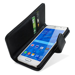 Housse Samsung Galaxy Alpha Encase Portefeuille Cuir – Noire