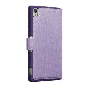 Encase Leather-Style Slim Sony Xperia Z3 Wallet Case With Stand - Purple