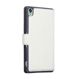 Encase Leather-Style Slim Sony Xperia Z3 Wallet Case With Stand - White