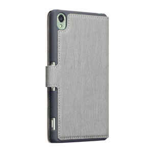 Encase Leather-Style Slim Sony Xperia Z3 Wallet Case With Stand - Grey