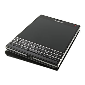 Official BlackBerry Passport Leather Flip Case - Black