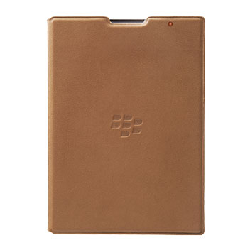 Official BlackBerry Passport Leather Flip Case - Brown