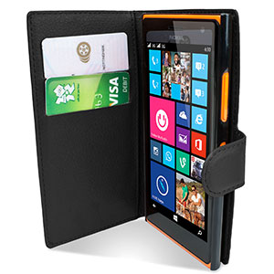 Encase Leather-Style Nokia Lumia 735 Wallet Case - Black