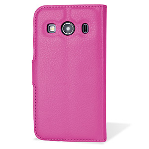 beneden munt aardolie Encase Samsung Galaxy Ace 4 Leather Style Wallet Case - Hot Pink
