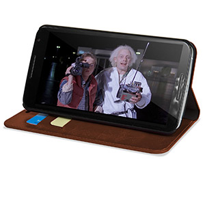 Housse Nexus 6 Encase Portefeuille Style Cuir – Marron
