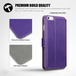 Housse iPhone 6 Plus Encase Portefeuille Ultra Fine – Violette