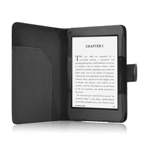 Encase Leather Style Amazon Kindle Voyage Folio Case - Black