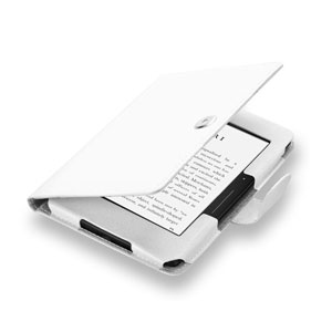 Encase Leather Style Amazon Kindle Voyage Folio Case - White