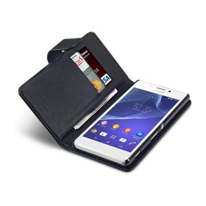 Encase Leather-Style Sony Xperia M2 Wallet Case - Black