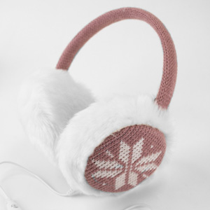Auriculares Orejeras KitSound Audio - Copo de nieve rosa