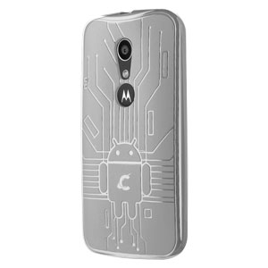 Cruzerlite Moto G 2nd Gen Bugdroid Circuit Case - Clear