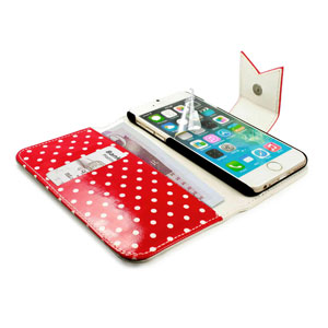 Tuff Luv Polka-Hot Leather-Style iPhone 6 Wallet Case