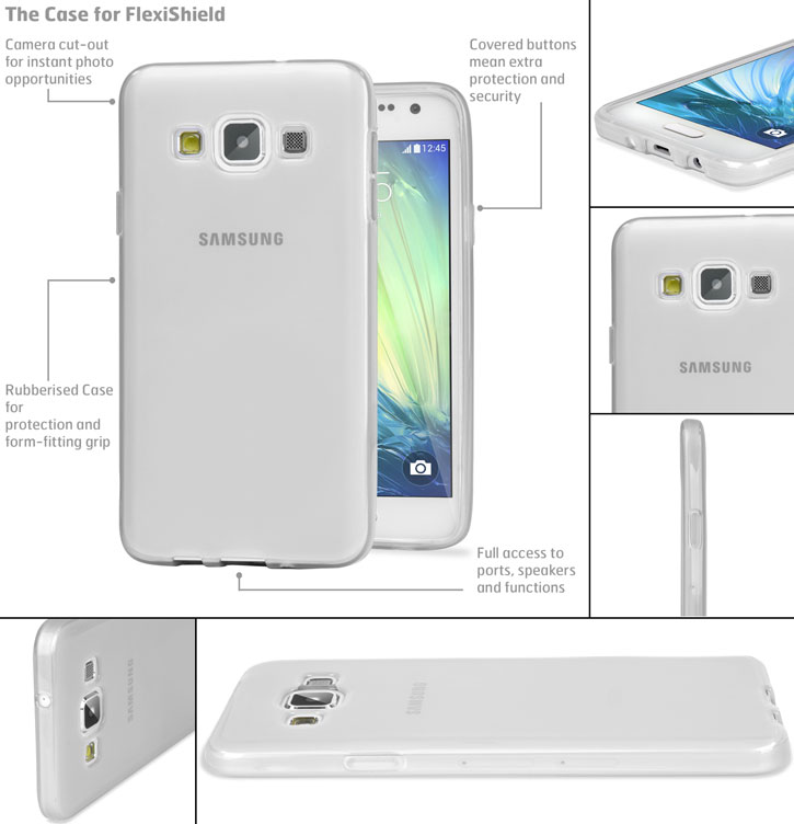 Olixar FlexiShield Samsung Galaxy A3 2015 Case - Frost White 