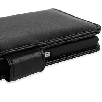 Olixar Premium Genuine Leather Samsung Galaxy S6 Wallet Case - Black