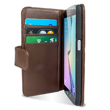 Olixar Premium Genuine Leather Samsung Galaxy S6 Wallet Case - Black