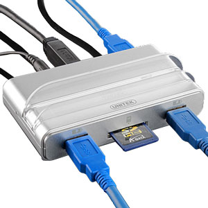 Hub UNITEK 3 Ports USB 3.0 Support et lecteur de carte