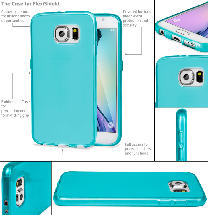 FlexiShield Samsung Galaxy S6 Gel Case - Light Blue