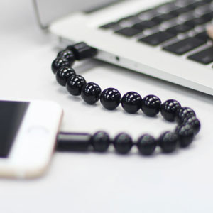 Olixar Bead Bracelet Lightning Cable - Black