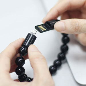 Olixar Bead Bracelet Lightning Cable - Black