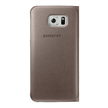 Official Samsung Galaxy S6 S View Premium Cover Case - Gold