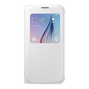 Official Samsung Galaxy S6 S View Premium Cover Case - White