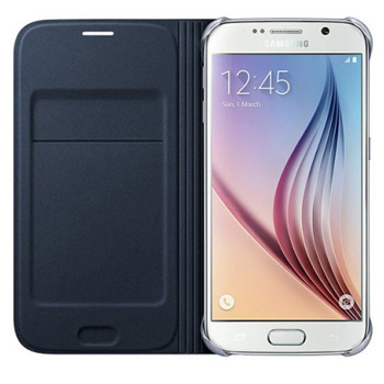 Official Samsung Galaxy S6 Flip Wallet Cover - Blue / Black