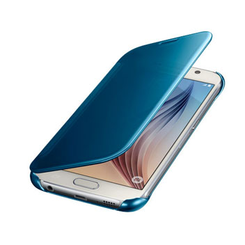 Official Samsung Galaxy S6 Clear View Cover Case - Blue
