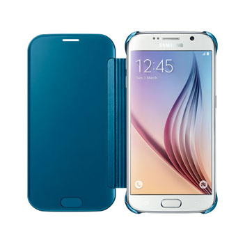 duisternis Keer terug lade Official Samsung Galaxy S6 Clear View Cover Case - Blue