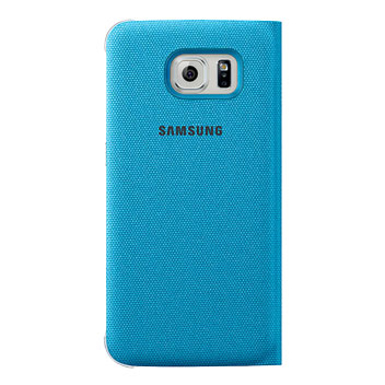 Official Samsung Galaxy S6 S View Fabric Premium Cover Case - Blue