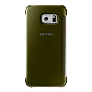 Funda Oficial Samsung Galaxy S6 Edge Clear View - Dorada