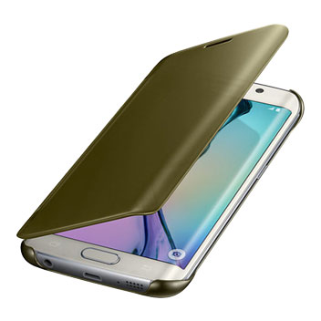 Official Samsung Galaxy S6 Edge Clear View Cover Case - Gold