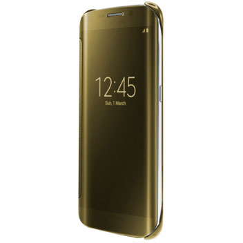 Official Samsung Galaxy S6 Edge Clear View Cover Case - Gold