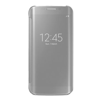 Official Samsung Galaxy S6 Edge Clear View Cover Case - Silver
