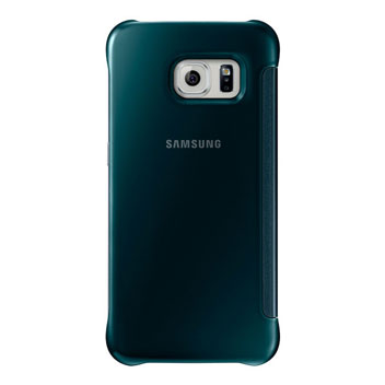 Official Samsung Galaxy S6 Edge Clear View Cover Case - Green