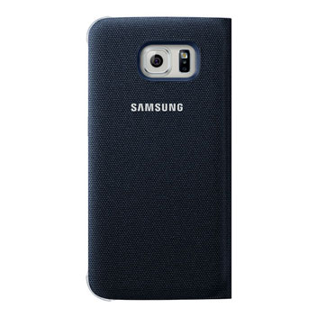 Official Samsung Galaxy S6 Edge Flip Wallet Fabric Cover - Blue/Black