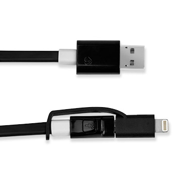 Deff Lightning & Micro USB Tangle-free Cable With LED