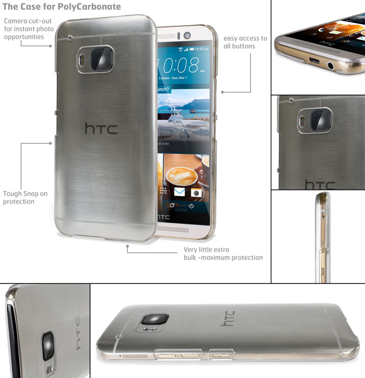 Encase Polycarbonate HTC One M9 Shell Case - 100% Clear