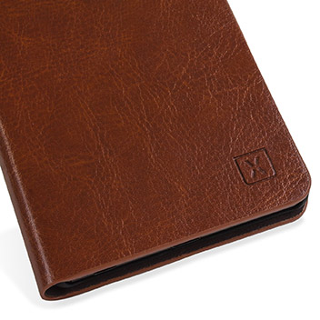 Olixar Leather-Style Sony Xperia Z3+ Wallet Stand Case - Light Brown