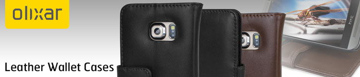 Olixar Genuine Leather Samsung Galaxy S6 Edge Wallet Case - Brown
