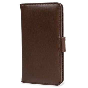 Housse Portefeuille Sony Xperia Z3+ Cuir Véritable Olixar – Marron